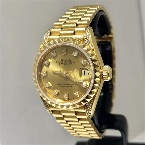 relog rolex de dama 18k lluvia de diamantes